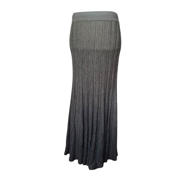 Vintage Y2K Textured Gray Wool-Blend Skirt Large - Picture 1 of 4
